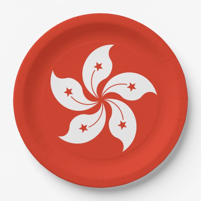Flagge der Hongkonger Papierhersteller-Teller Pappteller (Vorderseite)
