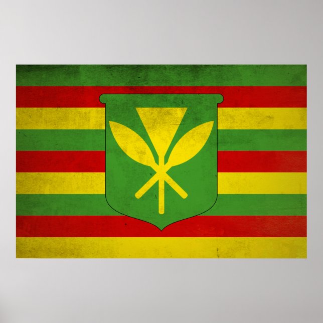 Flagge der indigenen Hawaiianer Poster (Vorne)