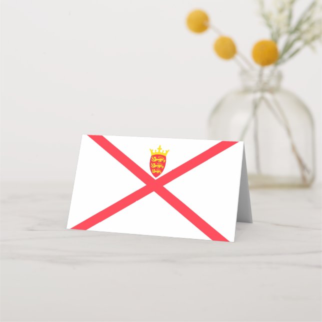 Flagge der Insel Jersey Platzkarte (Vorderseite)