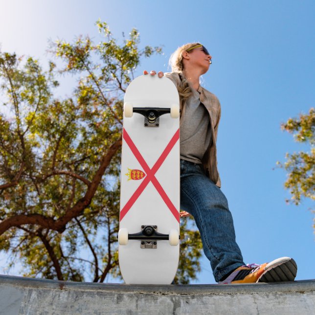 Flagge der Insel Jersey Skateboard (Außenbereich 1)