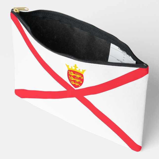 Flagge der Insel Jersey Zubehörtasche (Offen)