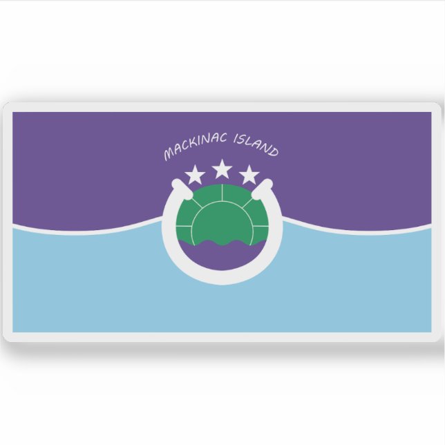 Flagge der Insel Mackinac, Michigan Aufkleber (Vorderseite)
