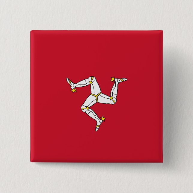Flagge der Insel Man Button (Vorderseite)