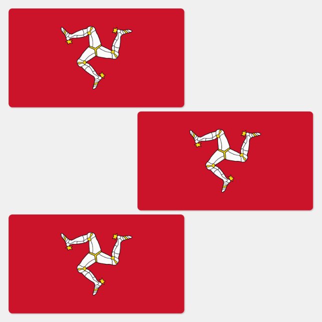 Flagge der Insel Man Etiketten (Gruppe)