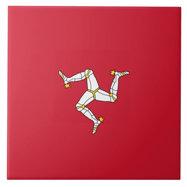 Flagge der Insel Man Fliese (Vorderseite)