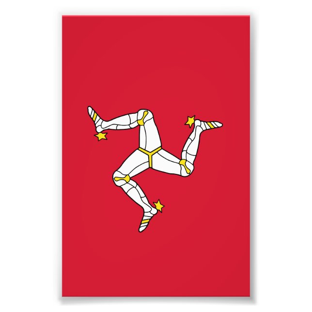 Flagge der Insel Man Fotodruck (Vorne)