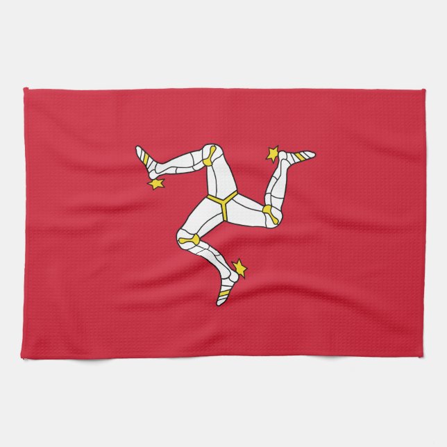 Flagge der Insel Man Geschirrtuch (Horizontal)