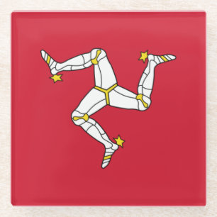 Flagge der Insel Man Glasuntersetzer