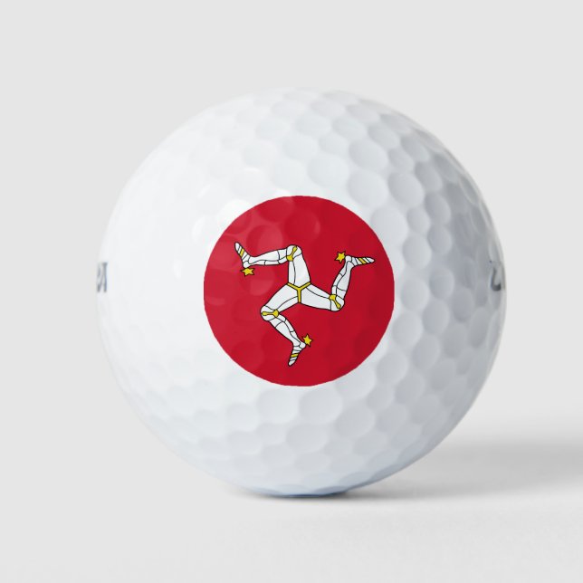 Flagge der Insel Man Golfball (Vorderseite)