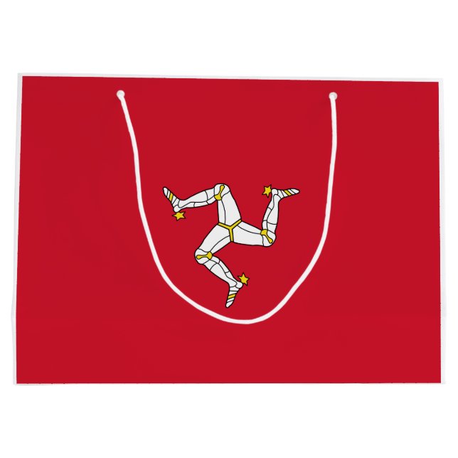 Flagge der Insel Man Große Geschenktüte (Rückseite)