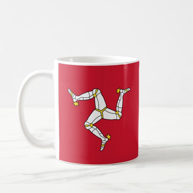 Flagge der Insel Man Kaffeetasse (Links)