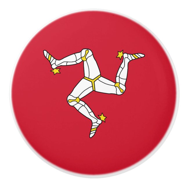 Flagge der Insel Man Keramikknauf (Vorderseite)