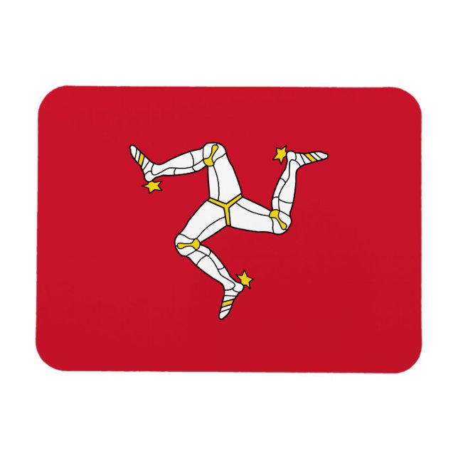 Flagge der Insel Man Magnet (Horizontal)