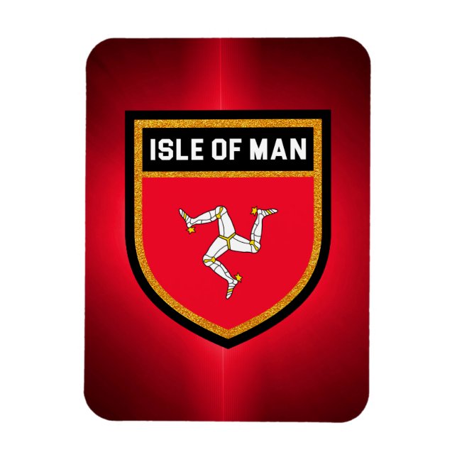 Flagge der Insel Man Magnet (Vertikal)