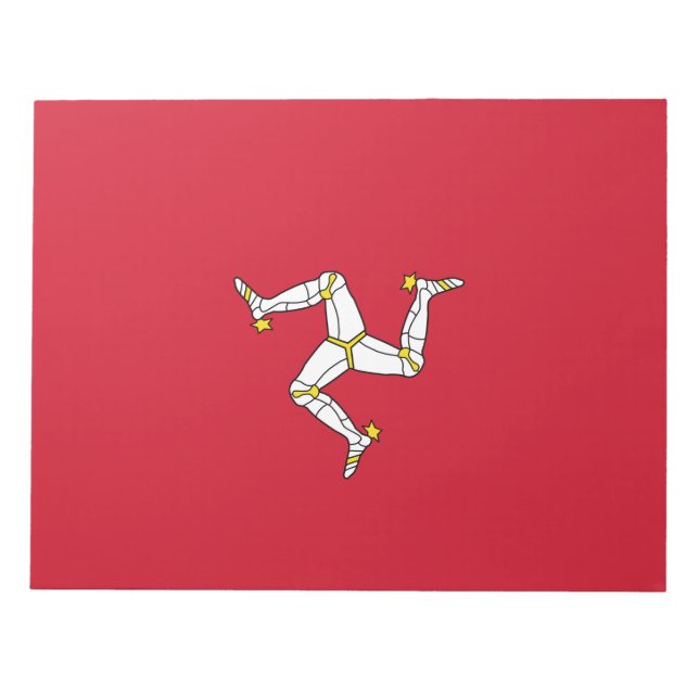 Flagge der Insel Man Notizblock (Vorderseite)