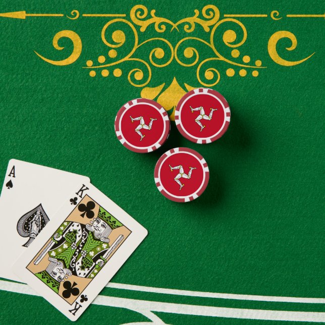 Flagge der Insel Man Pokerchips (Pokertisch (Stapel))