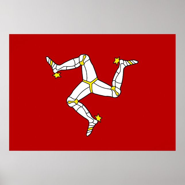 Flagge der Insel Man Poster (Vorne)