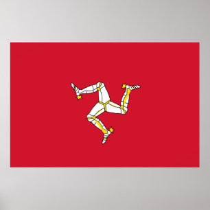 Flagge der Insel Man Poster