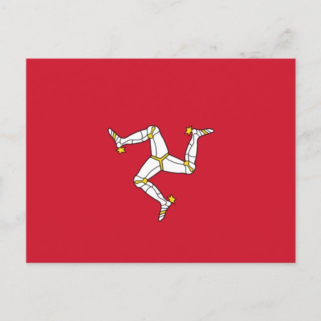 Flagge der Insel Man Postkarte (Vorderseite)