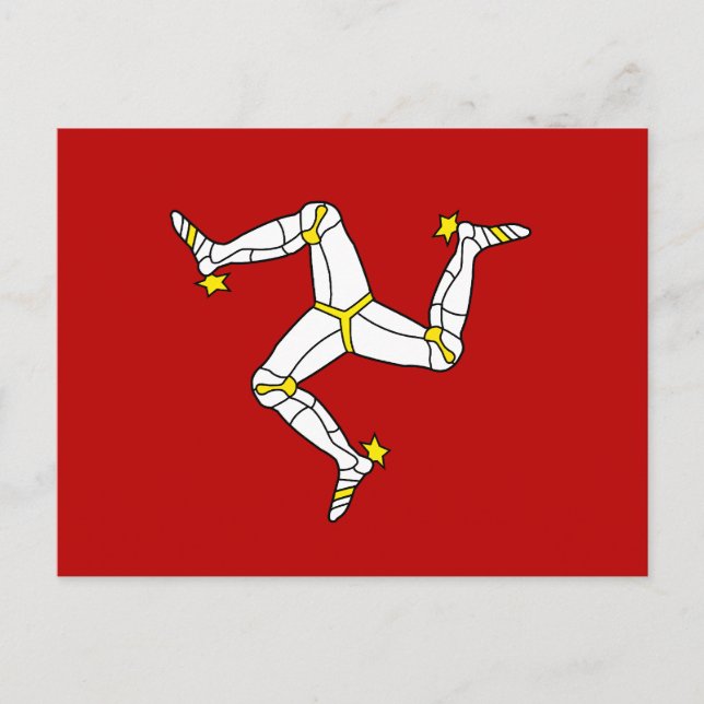 Flagge der Insel Man Postkarte (Vorderseite)