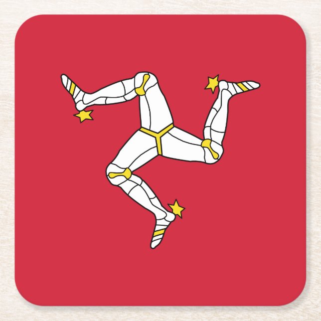 Flagge der Insel Man Rechteckiger Pappuntersetzer (Vorderseite)