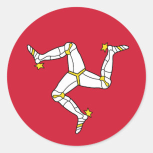 Flagge der Insel Man Runder Aufkleber