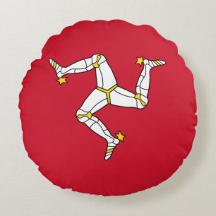 Flagge der Insel Man Rundes Kissen