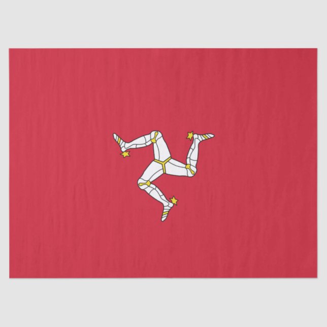 Flagge der Insel Man Seidenpapier (Vorderseite)