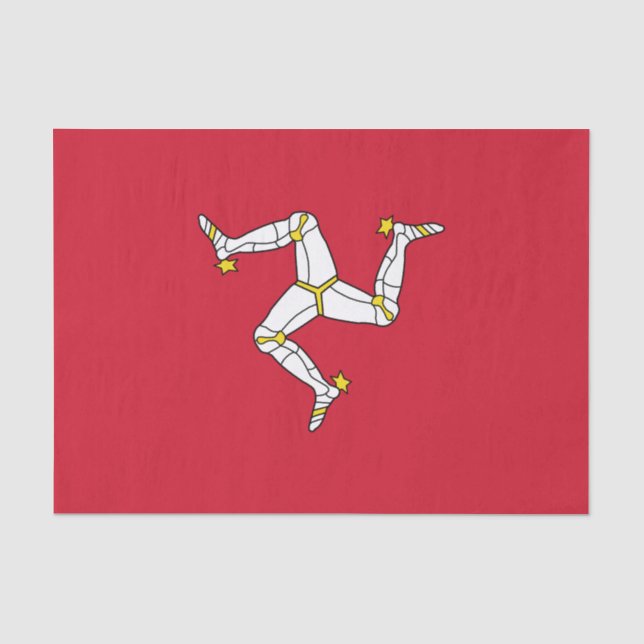 Flagge der Insel Man Seidenpapier (Vorderseite)