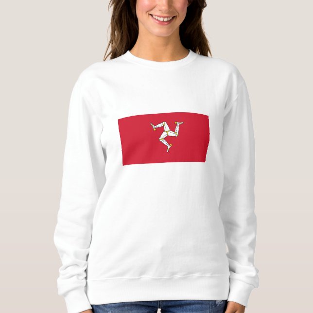 Flagge der Insel Man Sweatshirt (Vorderseite)