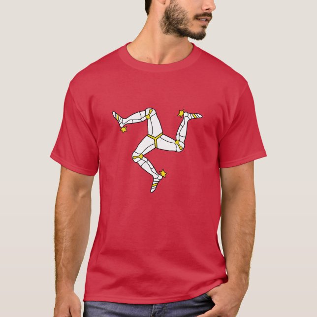 Flagge der Insel Man T-Shirt (Vorderseite)