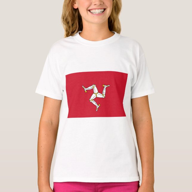 Flagge der Insel Man T-Shirt (Vorderseite)