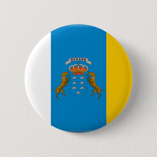 Flagge der Insel-(Spanien) Button (Vorderseite)