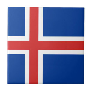 Flagge der isländischen Keramik Fliese