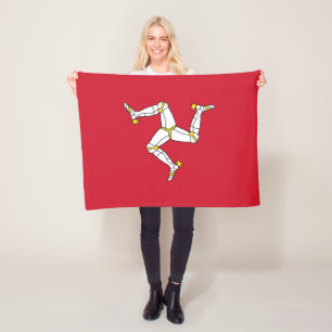 Flagge der Isle of Man Fleecedecke