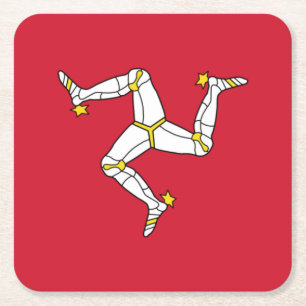 Flagge der Isle of Man Rechteckiger Pappuntersetzer