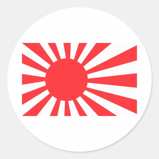 Flagge der japanischen Marine Runder Aufkleber (Vorderseite)