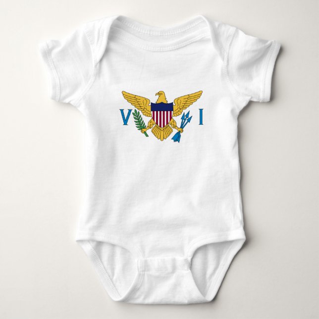 Flagge der Jungfrau der Vereinigten Staaten Baby Strampler (Vorderseite)