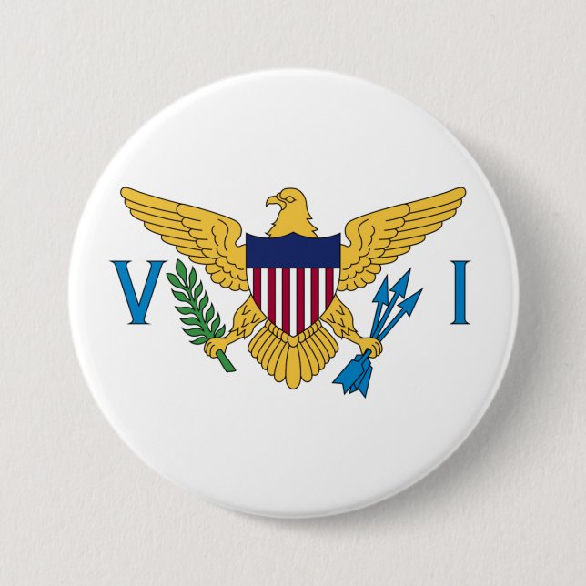 Flagge der Jungfrau der Vereinigten Staaten Button (Vorderseite)