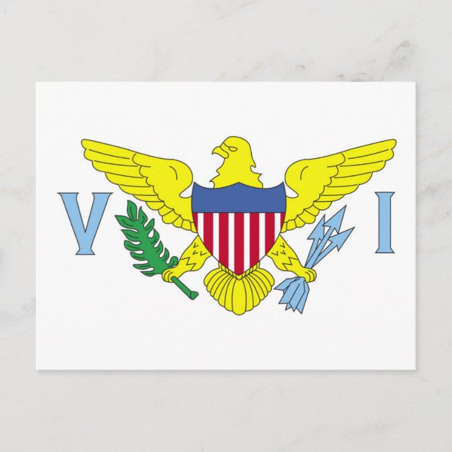 Flagge der Jungfrau der Vereinigten Staaten Postkarte (Vorderseite)