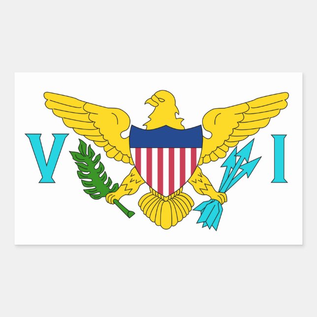 Flagge der Jungfrau der Vereinigten Staaten Rechteckiger Aufkleber (Vorderseite)