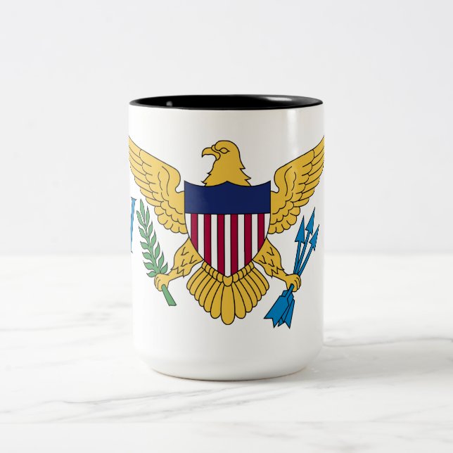 Flagge der Jungfrau der Vereinigten Staaten Zweifarbige Tasse (Mittel)