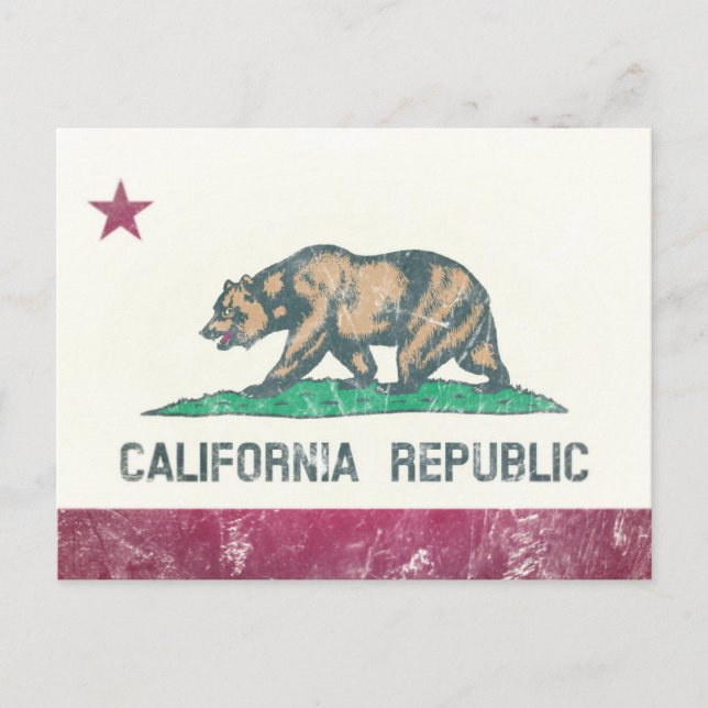 Flagge der kalifornischen Republik Postkarte (Vorderseite)