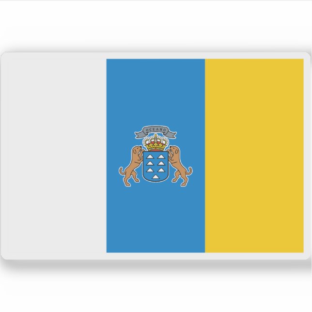 Flagge der Kanarischen Inseln Aufkleber (Vorderseite)