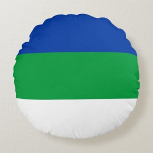 Flagge der Komi-Republik Rundes Kissen
