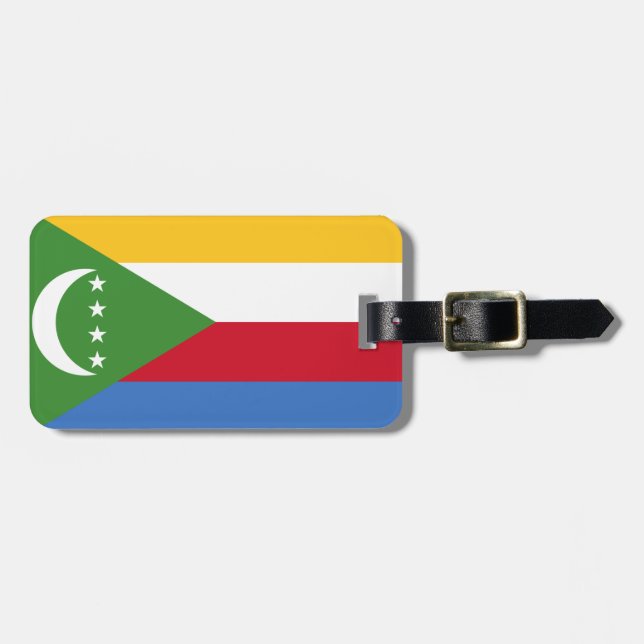 Flagge der Komoren Einfach-ID Persönlich Gepäckanhänger (Vorderseite horizontal)