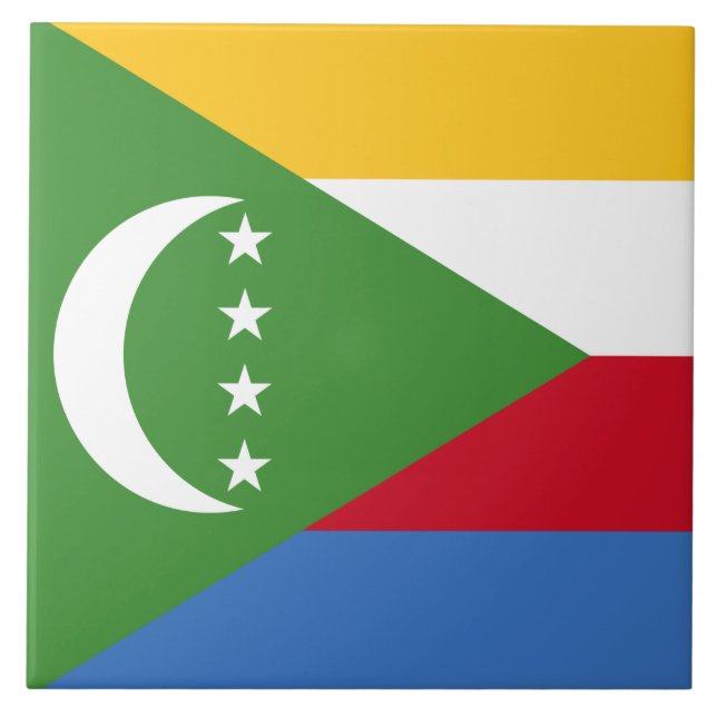 Flagge der Komoren Fliese (Vorderseite)