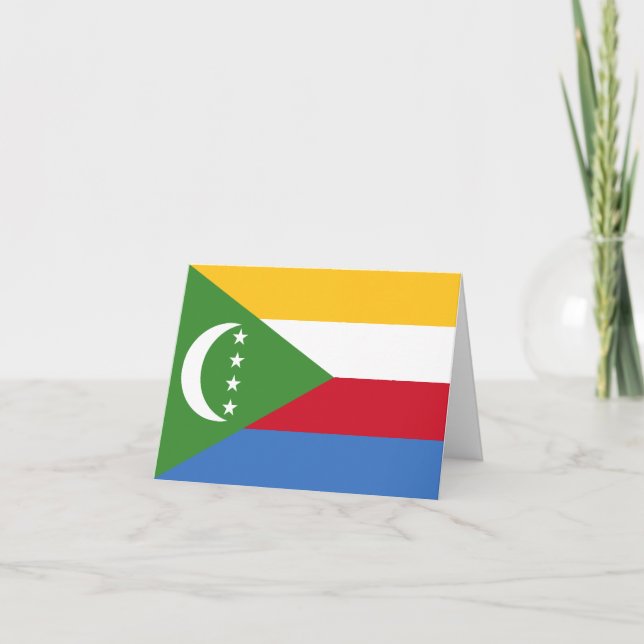 Flagge der Komoren Karte (Vorderseite)