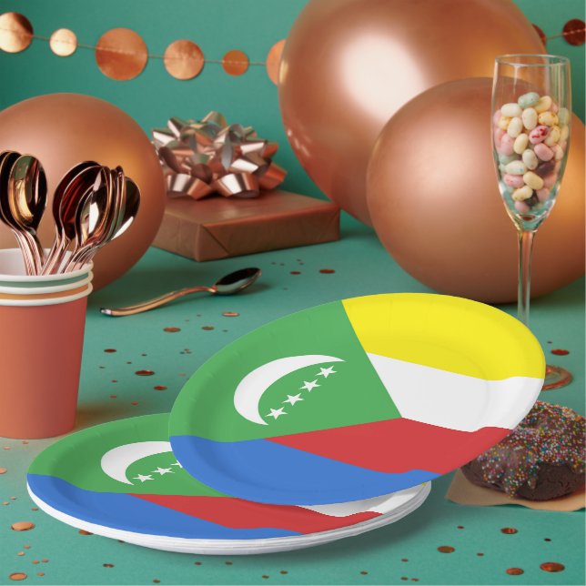 Flagge der Komoren Pappteller (Multi)