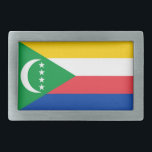 Flagge der Komoren Rechteckige Gürtelschnalle<br><div class="desc">Patriotische Flagge der Komoren.</div>